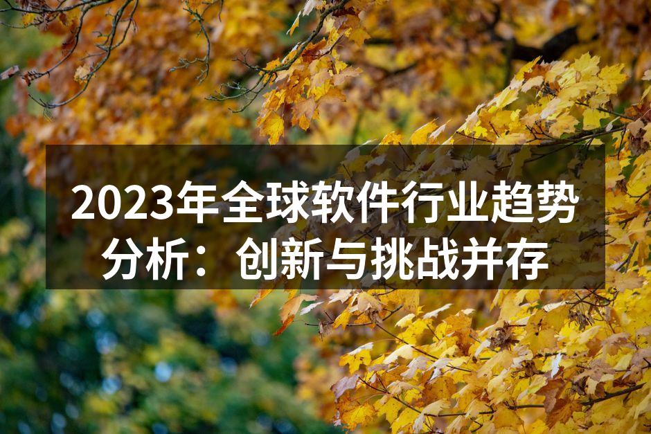 2023年全球软件行业趋势分析：创新与挑