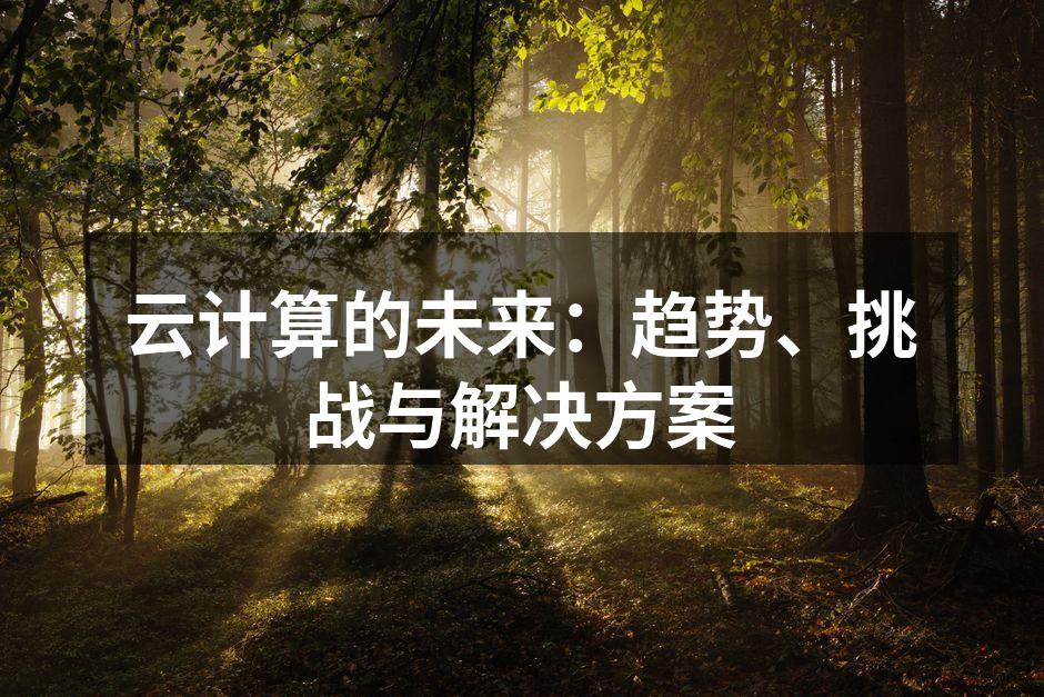云计算的未来：趋势、挑战与解决方案